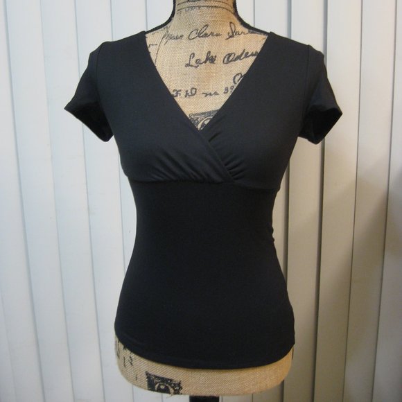 Express Tops - NWT Express black surplice tee t shirt top XS extr